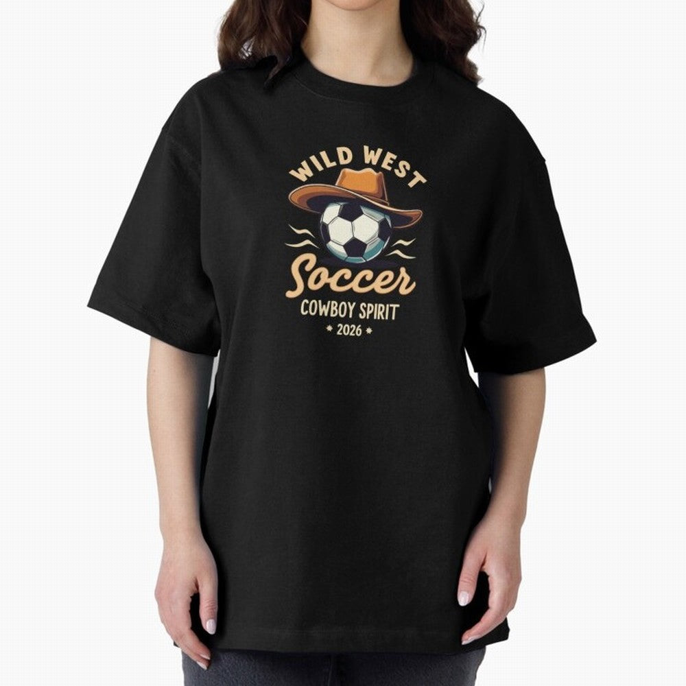 Wild West Soccer Cowboy Spirit World Cup 2026 Classic T-Shirt Show Your Tournament Heart for FIFA World Cup 2026 USA Canada Mexico for Fans of Neymar, Haaland and Cristiano Ronaldo and England and Germany, Bringing Stadium Memories, Football