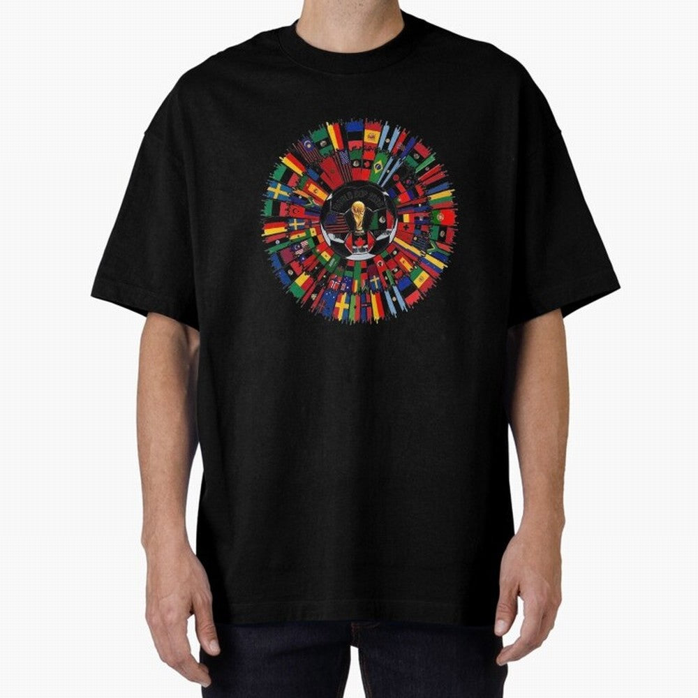 Vibrant 2026 World Cup International Flag Splash Classic T-Shirt Fuel the Hype around Match Day Hype around FIFA World Cup 2026 Group Stage, Neymar, Haaland and Cristiano Ronaldo, England and Germany, Retro Football Energy, Iconic Rivalries, Trophy