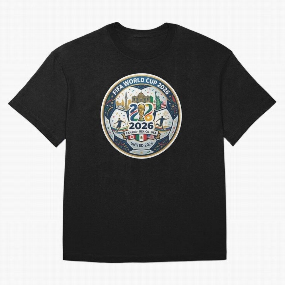 FIFA World Cup 2026 North America Commemorative Emblem Classic T-Shirt Share the Excitement of Match Day Hype around FIFA World Cup 2026, CR7, Portugal, Goal Celebration Energy, Supporter Heritage, Football Icons and Worldwide Tournament Joy; Ideal