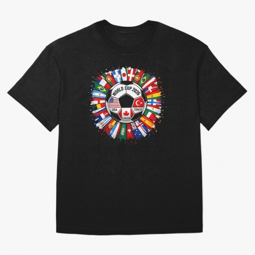 World Cup 2026 Shirt Soccer Tournament Fan Design International Flags Football Graphic Tee Sports Lover Gift Classic T-Shirt Make Your Look Match Match Day Hype around FIFA World Cup 2026 USA Canada Mexico, Neymar, Haaland and Cristiano Ronaldo,