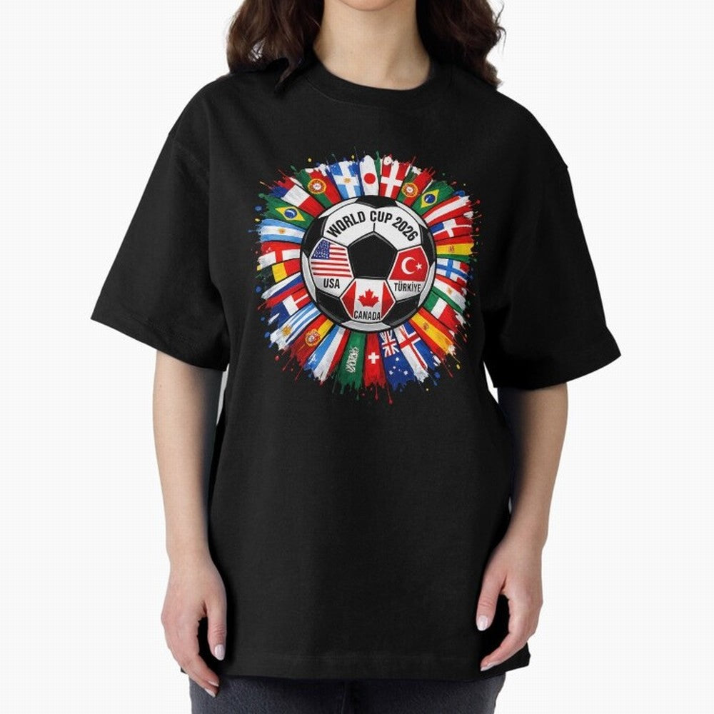 World Cup 2026 Shirt Soccer Tournament Fan Design International Flags Football Graphic Tee Sports Lover Gift Classic T-Shirt Make Your Look Match Match Day Hype around FIFA World Cup 2026 USA Canada Mexico, Neymar, Haaland and Cristiano Ronaldo,