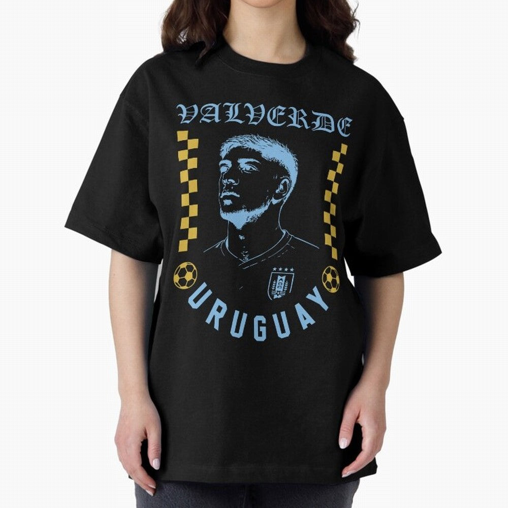 Valverde Uruguay Soccer Star Retro Football Fan Design Classic T-Shirt Celebrate the Road through FIFA World Cup 2026 USA Canada Mexico Spirit, Centered on Germany, Cristiano Ronaldo, Haaland and CR7, Football History, Final Match Energy, Crowd
