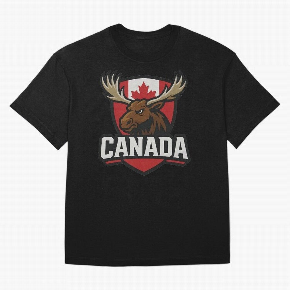 Canada Moose Sports Logo T-Shirt ¨C Canadian Flag Maple Leaf Emblem | 2026 World Cup Supporter Classic T-Shirt Show Support during FIFA World Cup 2026 Group Stage for Fans of Mbappe and Neymar and England, France and Netherlands, Bringing Supporter