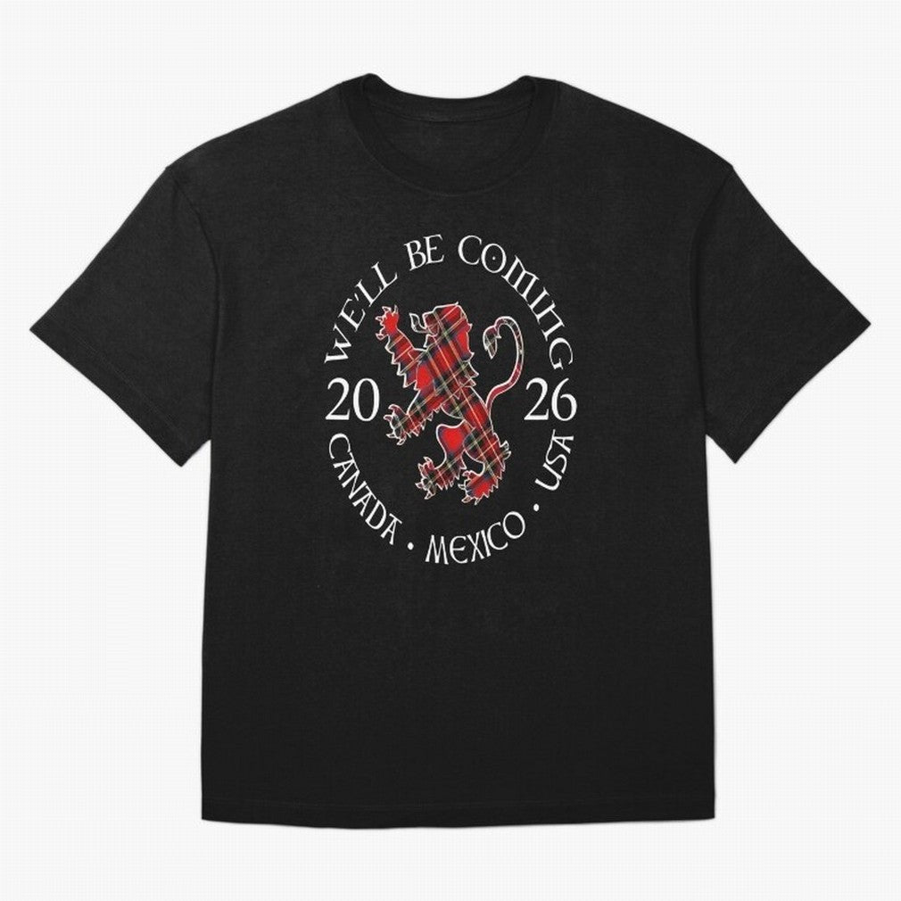 We'll be Coming Scotland Football Tee Scottish World Cup Classic T-Shirt Bring Champion Energy into FIFA World Cup 2026 for Fans of CR7 and Spain and Netherlands, Bringing Retro Football Energy, Iconic Rivalries, Trophy Chase Drama and Stadium