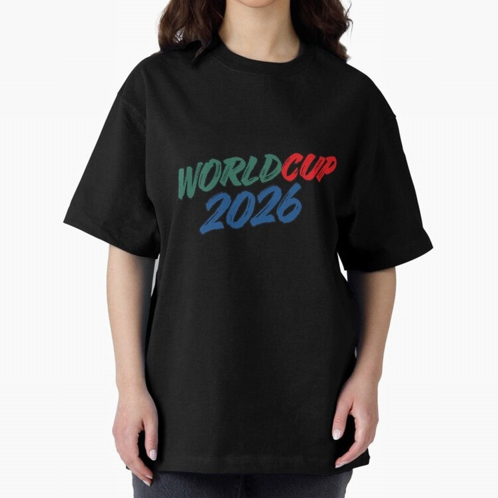 World Cup 2026 Oversized T-Shirt Experience the Global Stage of the FIFA World Cup 2026 Journey through Mbappe Highlights, Brazil Pride, Football Passion, Legendary Performances, Festival Vibes and Supporter Community; Perfect for Supporters Who