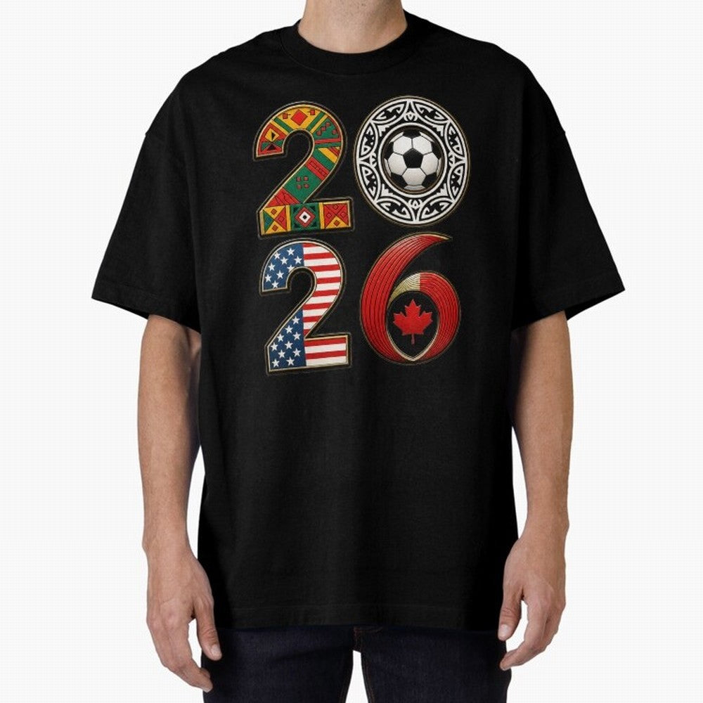 United 2026 Soccer Fan - North America Host Countries Oversized T-Shirt Celebrate Classic Football Spirit in the FIFA World Cup 2026 USA Canada Mexico Journey through Cristiano Ronaldo Highlights, France and Portugal Pride, Game Day Rituals,