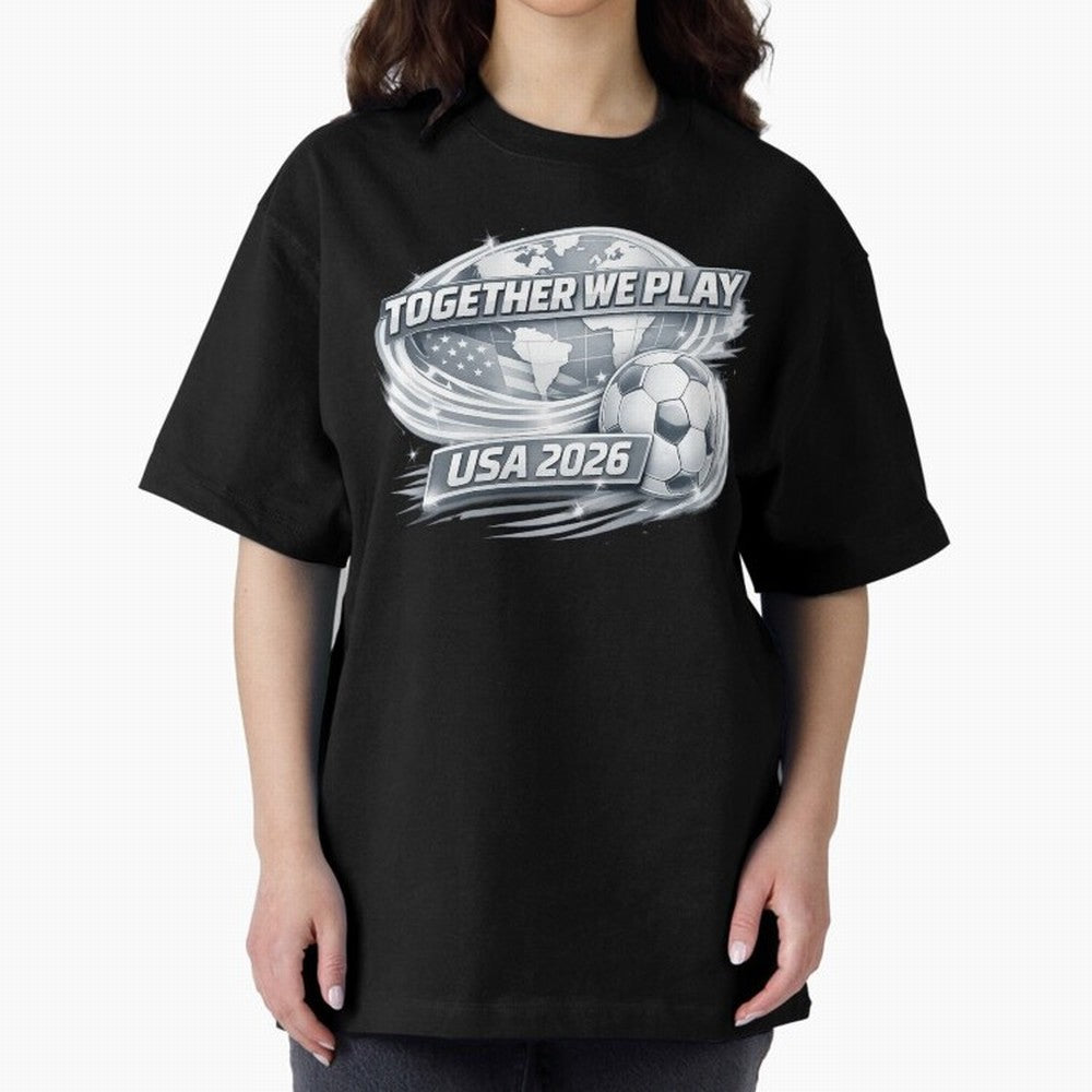 World Cup 2026 Oversized T-Shirt Follow the Road to the FIFA World Cup 2026 Journey through Cristiano Ronaldo, Haaland and CR7 Highlights, Argentina, France and Brazil Pride, Vintage Soccer Flavor, Modern Football Stars, National Flags and Final