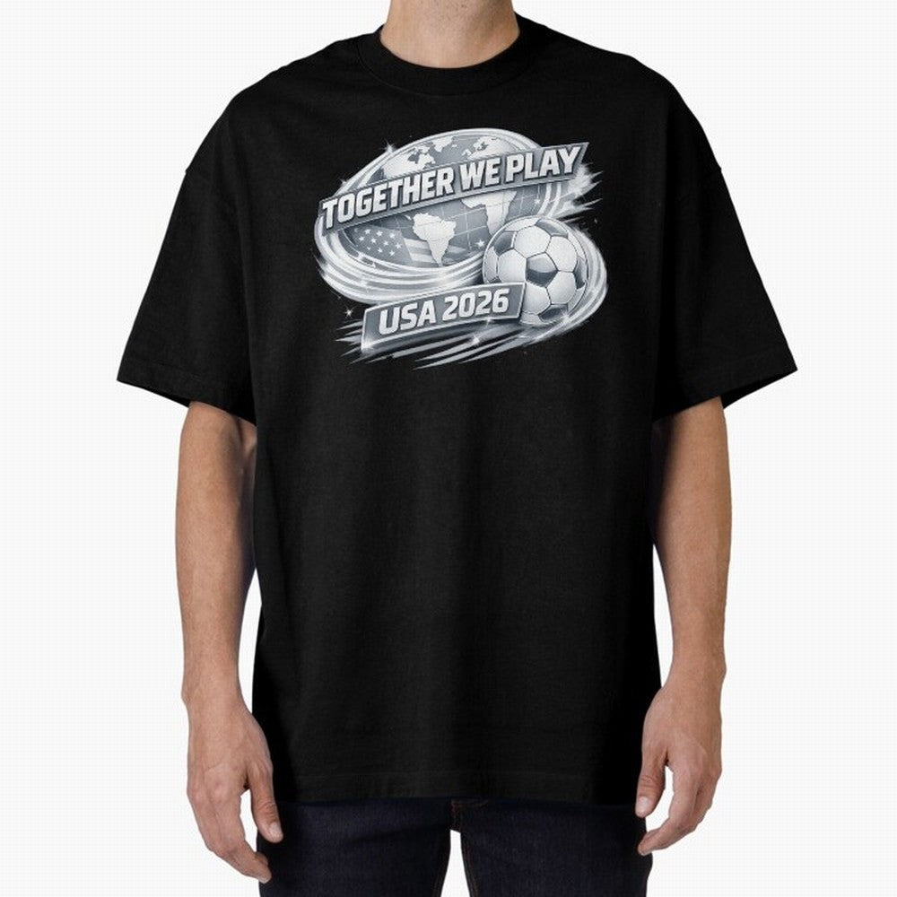 World Cup 2026 Oversized T-Shirt Follow the Road to the FIFA World Cup 2026 Journey through Cristiano Ronaldo, Haaland and CR7 Highlights, Argentina, France and Brazil Pride, Vintage Soccer Flavor, Modern Football Stars, National Flags and Final