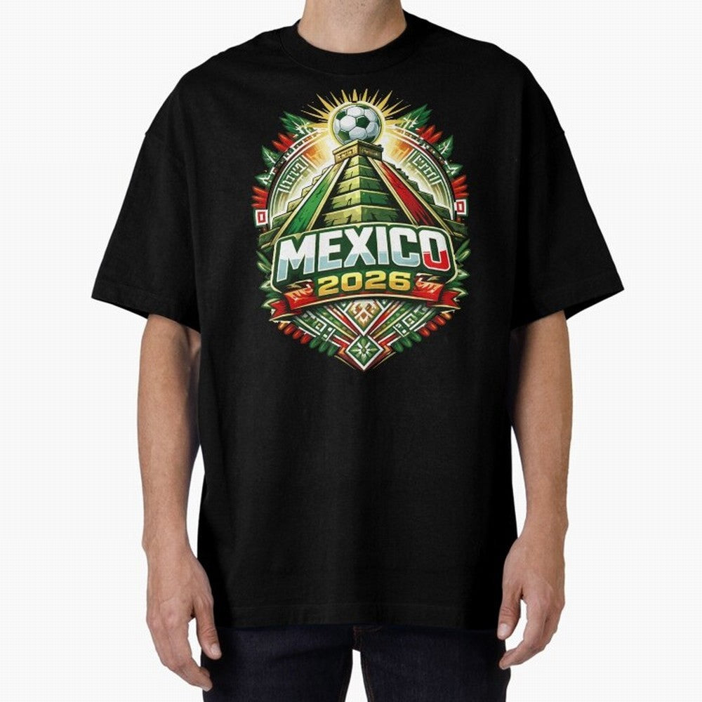 Mexico Soccer 2026 Art Oversized T-Shirt Honor the Beautiful Game during the FIFA World Cup 2026 Group Stage Journey through Neymar, Haaland and Cristiano Ronaldo Highlights, Argentina and Brazil Pride, Stadium Memories, Football Loyalty,