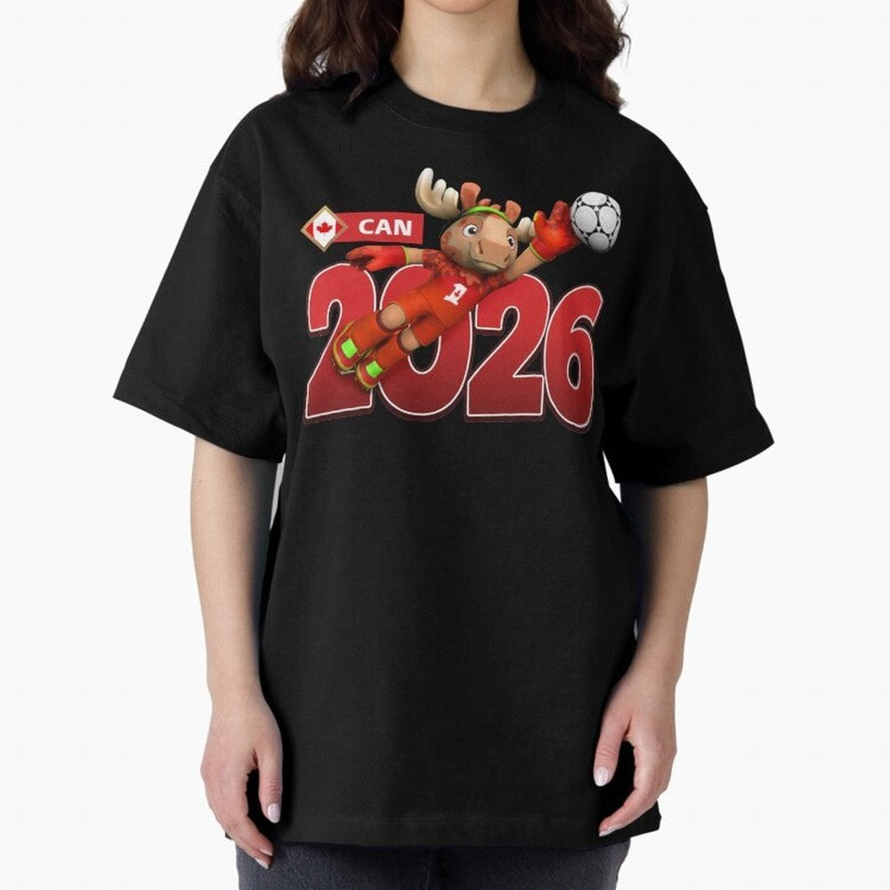 2026 World Cup Canada Oversized T-Shirt Support FIFA World Cup 2026 Group Stage Celebrating Messi and Cristiano Ronaldo, England and Germany Energy, Sports Nostalgia, International Competition, Famous Players and Unforgettable Victories; Perfect