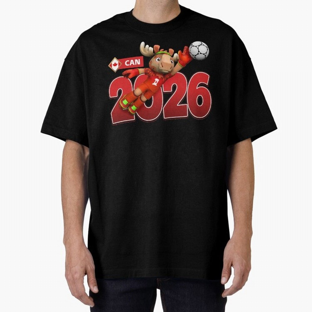 2026 World Cup Canada Oversized T-Shirt Support FIFA World Cup 2026 Group Stage Celebrating Messi and Cristiano Ronaldo, England and Germany Energy, Sports Nostalgia, International Competition, Famous Players and Unforgettable Victories; Perfect