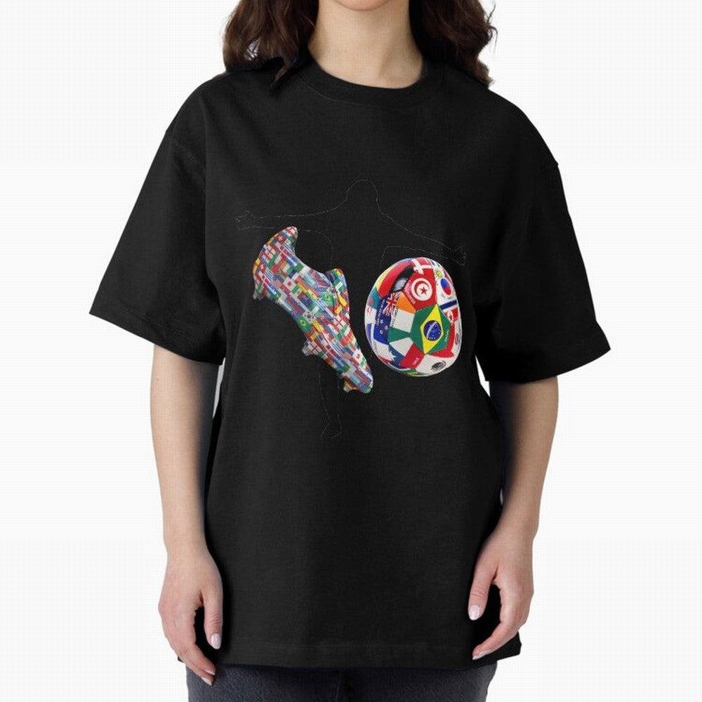 world cup Oversized T-Shirt Carry FIFA World Cup 2026 USA Canada Mexico for Fans of Messi and Cristiano Ronaldo and England, France and Netherlands, Bringing Global Supporter Spirit, Legendary Goals, National Colors and Tournament Celebration; Made