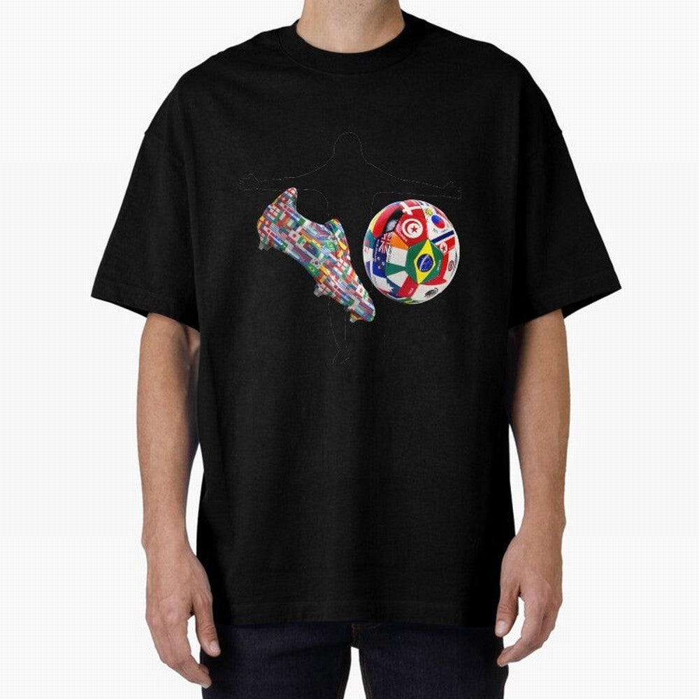 world cup Oversized T-Shirt Carry FIFA World Cup 2026 USA Canada Mexico for Fans of Messi and Cristiano Ronaldo and England, France and Netherlands, Bringing Global Supporter Spirit, Legendary Goals, National Colors and Tournament Celebration; Made