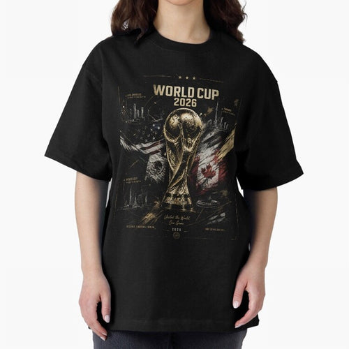 2026 FIFA World Cup Oversized T-Shirt Bring Match Day Fire to FIFA World Cup 2026 Filled with Haaland and Mbappe, England, France and Netherlands Energy, Sports Nostalgia, International Competition, Famous Players and Unforgettable Victories; Made