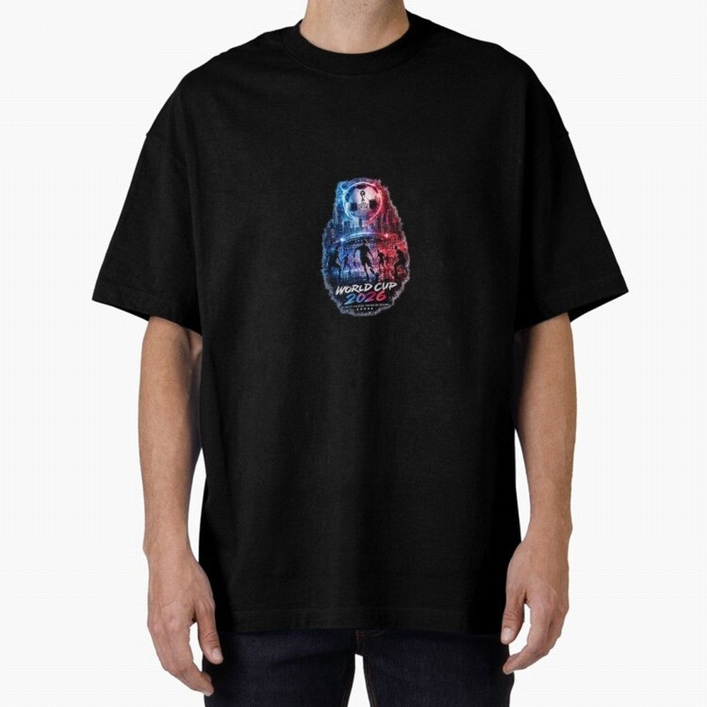 Copy of World Cup 2026 ¨C United Passion ?? | Neon Football Design Oversized T-Shirt Celebrate Soccer Greatness during Global Football Passion for FIFA World Cup 2026 USA Canada Mexico, Highlighting Messi, England, Supporter Pride, Iconic