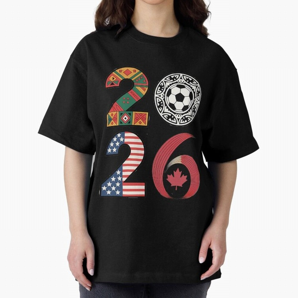 2026 Football Countries Design Usa Canada Mexico Inspired Oversized T-Shirt Celebrate Classic Football Spirit in FIFA World Cup 2026 for Fans of CR7 and England and Germany, Bringing Stadium Memories, Football Loyalty, International Chants and