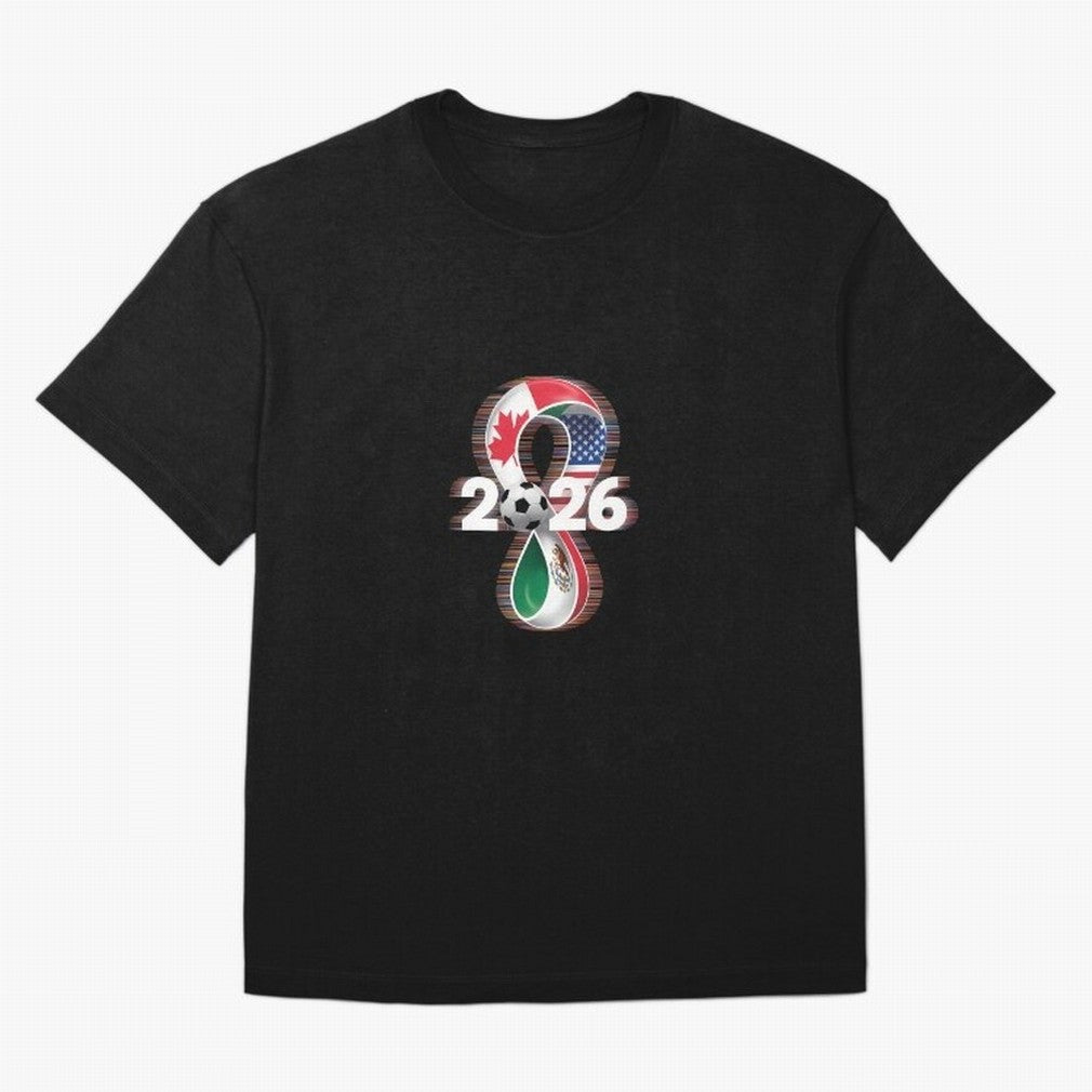 Usa Canada Mexico Soccer Football 2026 Oversized T-Shirt Celebrate Soccer Greatness during FIFA World Cup 2026 USA Canada Mexico for Fans of Messi, CR7 and Mbappe and Spain and Netherlands, Bringing Retro Football Energy, Iconic Rivalries, Trophy