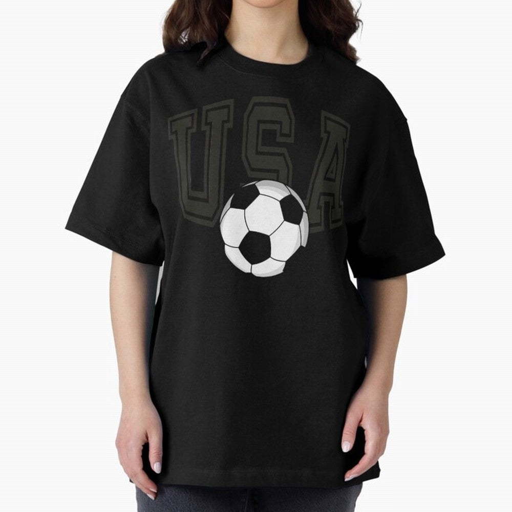 USA soccer ball American world cup 2026 fan Oversized T-Shirt Wear the Spirit of Global Football Passion for FIFA World Cup 2026 USA Canada Mexico, Celebrating Messi, Neymar and Mbappe, Brazil, Sports Nostalgia, International Competition, Famous