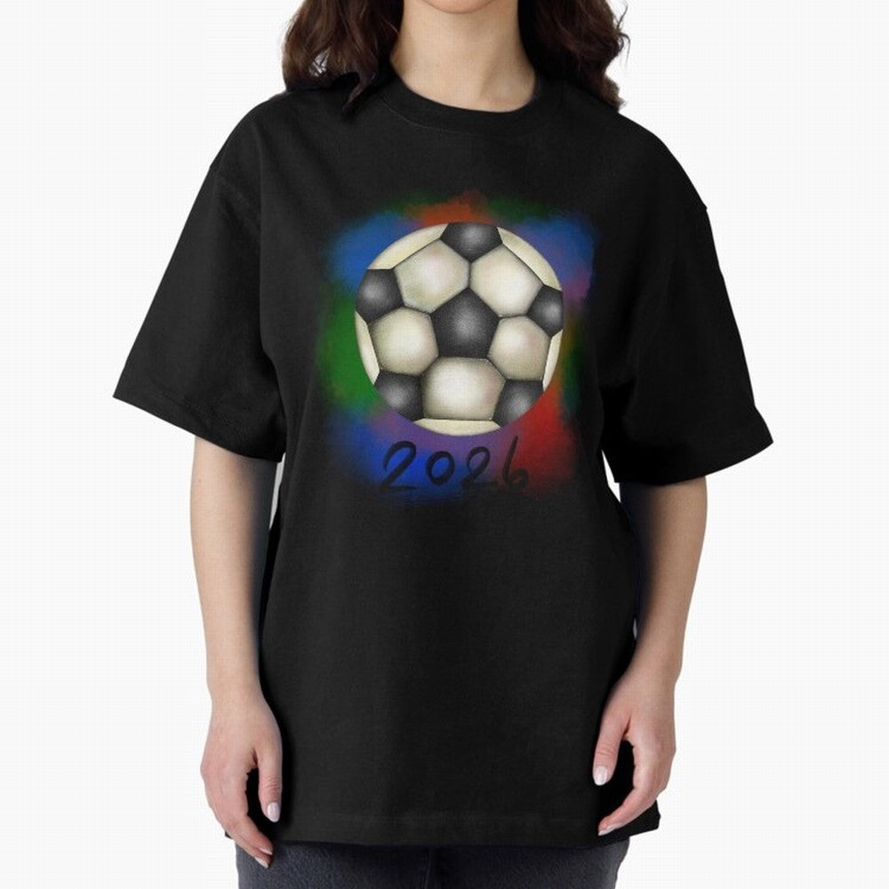 Football soccer Oversized T-Shirt Support the Legends of Global Football Passion for FIFA World Cup 2026, Inspired by CR7, Spain, Football Festival Excitement, Trophy Ambitions, Country Rivalries and Star Player Buzz; Built for Supporters Chasing