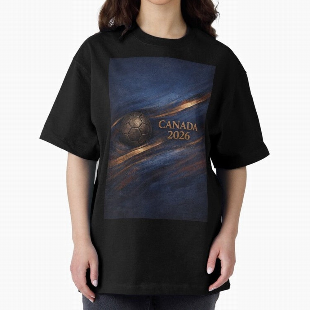 Canada 2026 Soccer Inspired Design Oversized T-Shirt Show Your Stadium Side during Match Day Hype around FIFA World Cup 2026 Group Stage, Neymar, Brazil, Global Supporter Spirit, Legendary Goals, National Colors and Tournament Celebration; Great