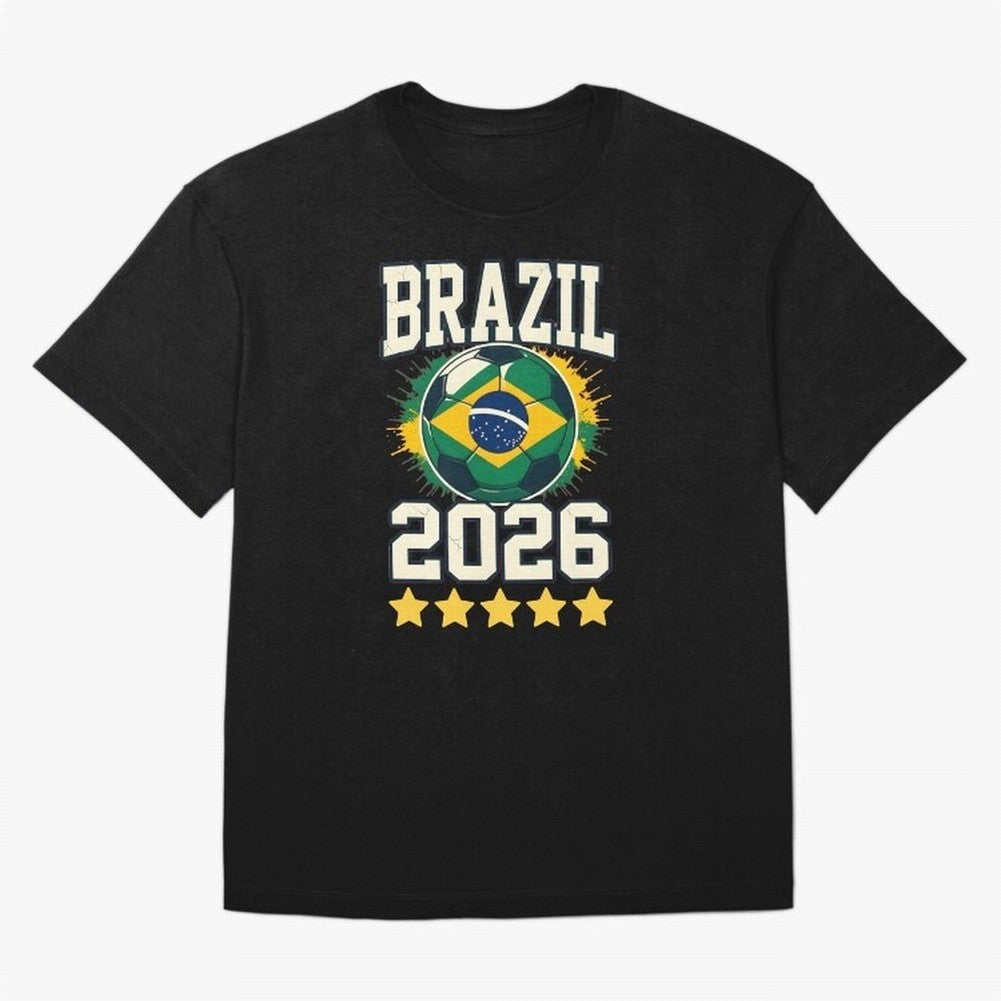 Brazil Soccer Football 2026 Oversized T-Shirt Back the Journey through the FIFA World Cup 2026 USA Canada Mexico Journey through Mbappe and Neymar Highlights, Argentina Pride, Supporter Pride, Iconic Celebrations, Legendary Names and Global Match