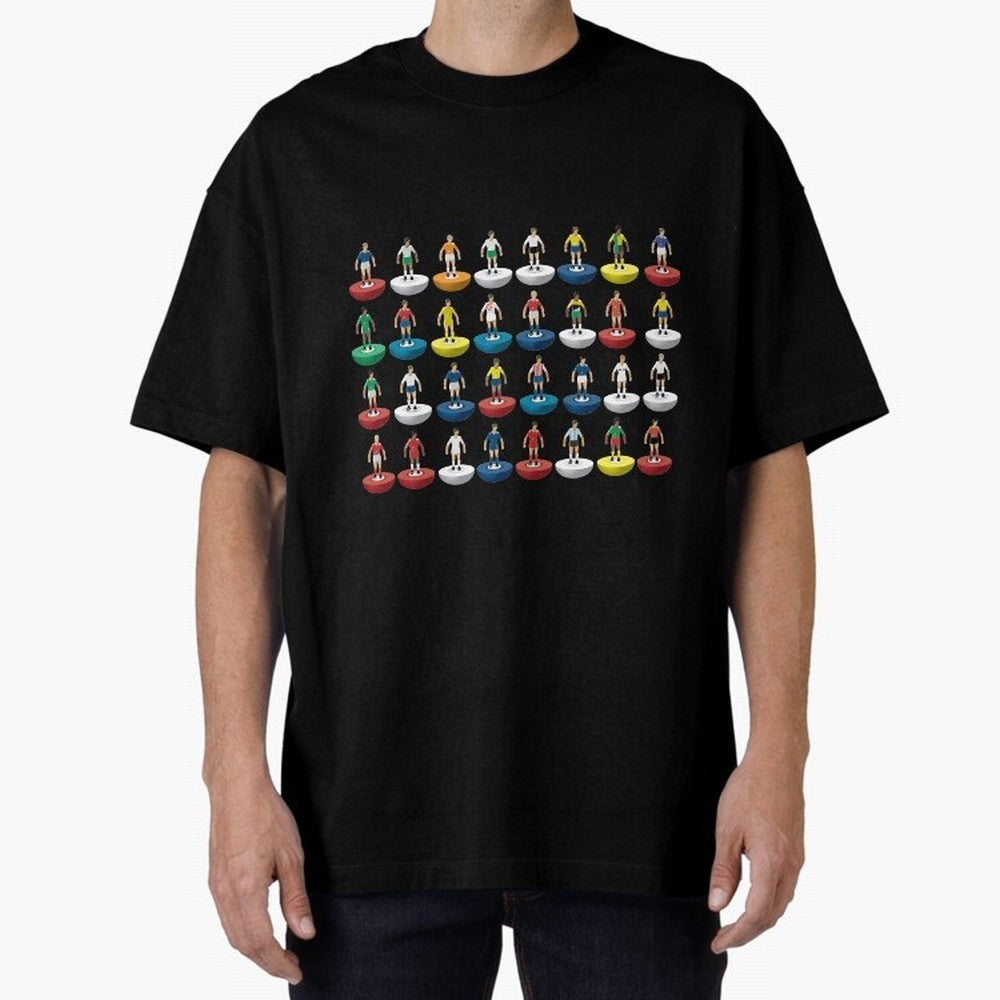 World Subbuteo players Oversized T-Shirt Refresh the FIFA World Cup 2026 Group Stage Journey through Messi, CR7 and Mbappe Highlights, Argentina Pride, Football Festival Excitement, Trophy Ambitions, Country Rivalries and Star Player Buzz; Perfect