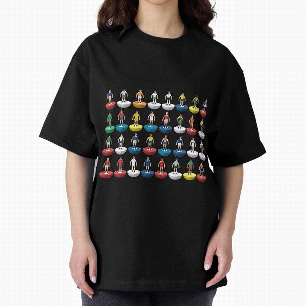 World Subbuteo players Oversized T-Shirt Refresh the FIFA World Cup 2026 Group Stage Journey through Messi, CR7 and Mbappe Highlights, Argentina Pride, Football Festival Excitement, Trophy Ambitions, Country Rivalries and Star Player Buzz; Perfect