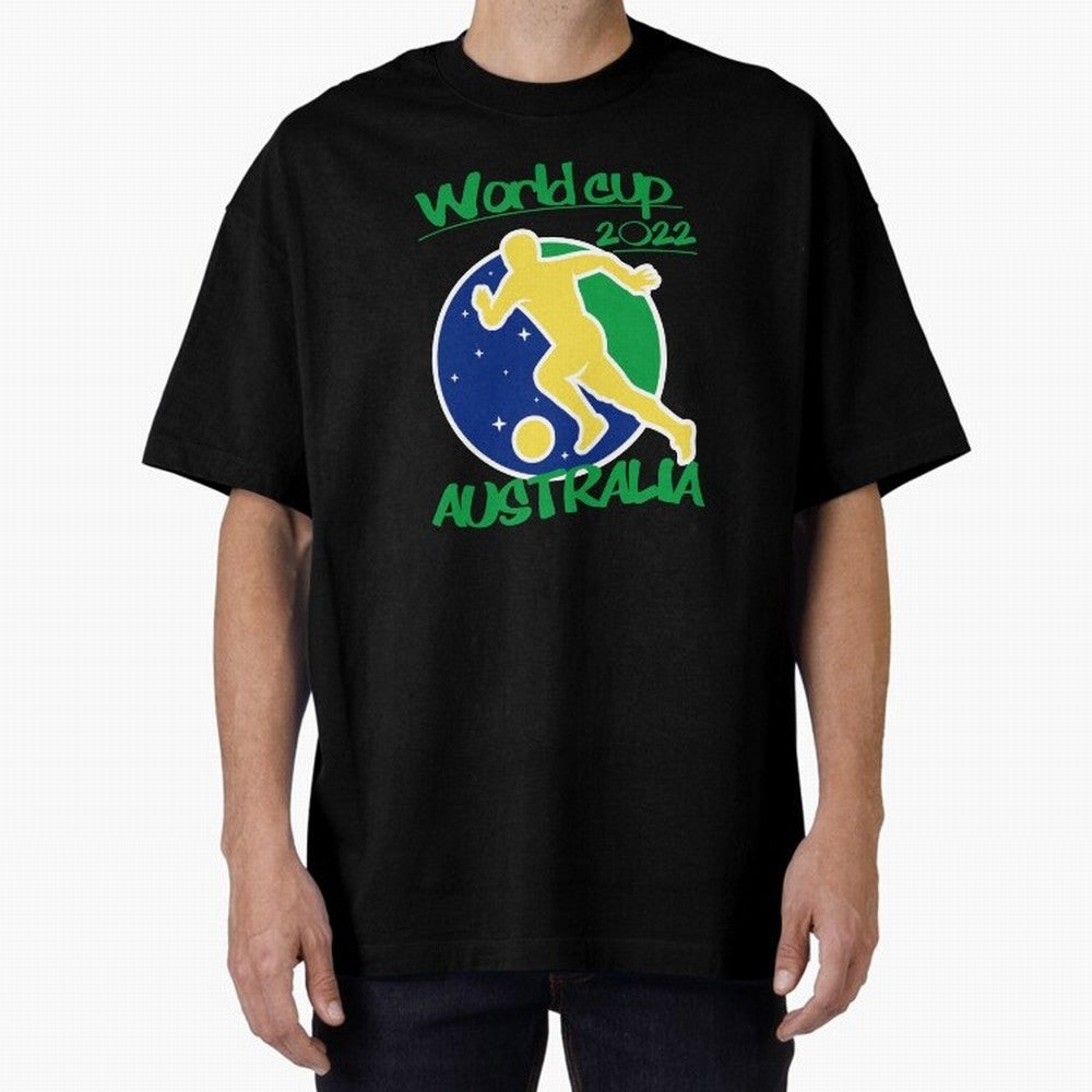 Australia World Cup 2022 Oversized T-Shirt Join Match Day Hype around FIFA World Cup 2026, Messi and Cristiano Ronaldo, Brazil, Sports Nostalgia, International Competition, Famous Players and Unforgettable Victories; Perfect for Fans, Collectors,