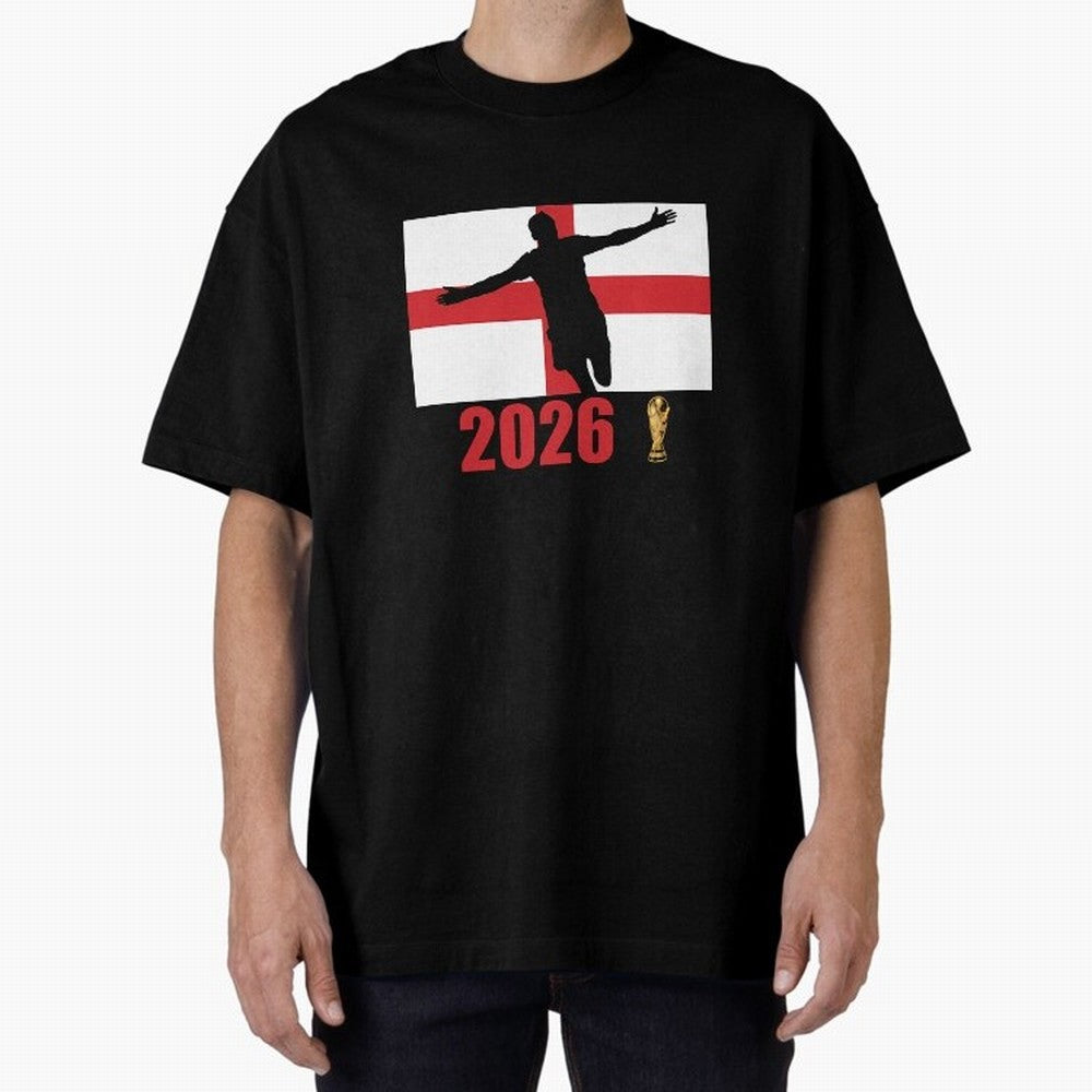 England World Cup 2026 T-Shirt_84815873 Oversized T-Shirt Celebrate Rivalries and Pride in Global Football Passion for FIFA World Cup 2026 Group Stage, with CR7 and Messi, England and Germany, Championship Spirit, Famous Goals, Roaring Crowds and