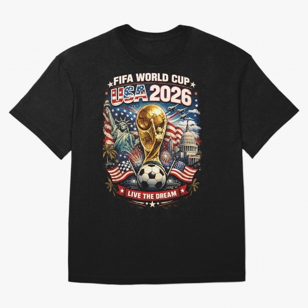 Fifa World Cup USA 2026 Colour Oversized T-Shirt Show Championship Spirit for FIFA World Cup 2026 USA Canada Mexico Spirit, Centered on Argentina and Brazil, Messi, Neymar and Mbappe, Soccer Culture, Superstar Moments, National Team Dreams and