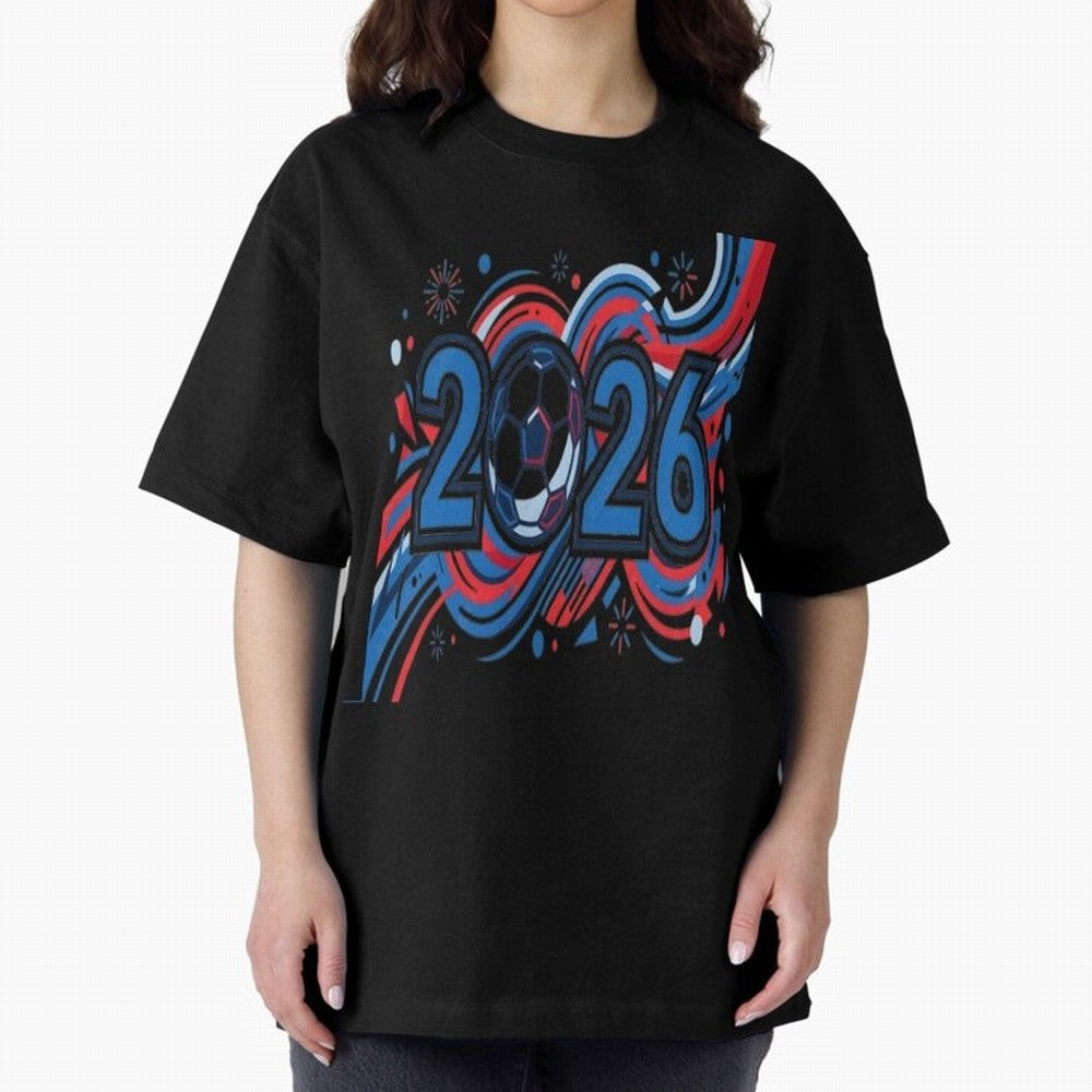 Football 2026 Oversized T-Shirt Relive FIFA World Cup 2026 Spirit, Inspired by England and Germany, CR7 and Messi, Fan Favorite Moments, National Team Passion, Big Match Drama and Soccer History; Ideal for Football Dads, Football Moms, Friends,