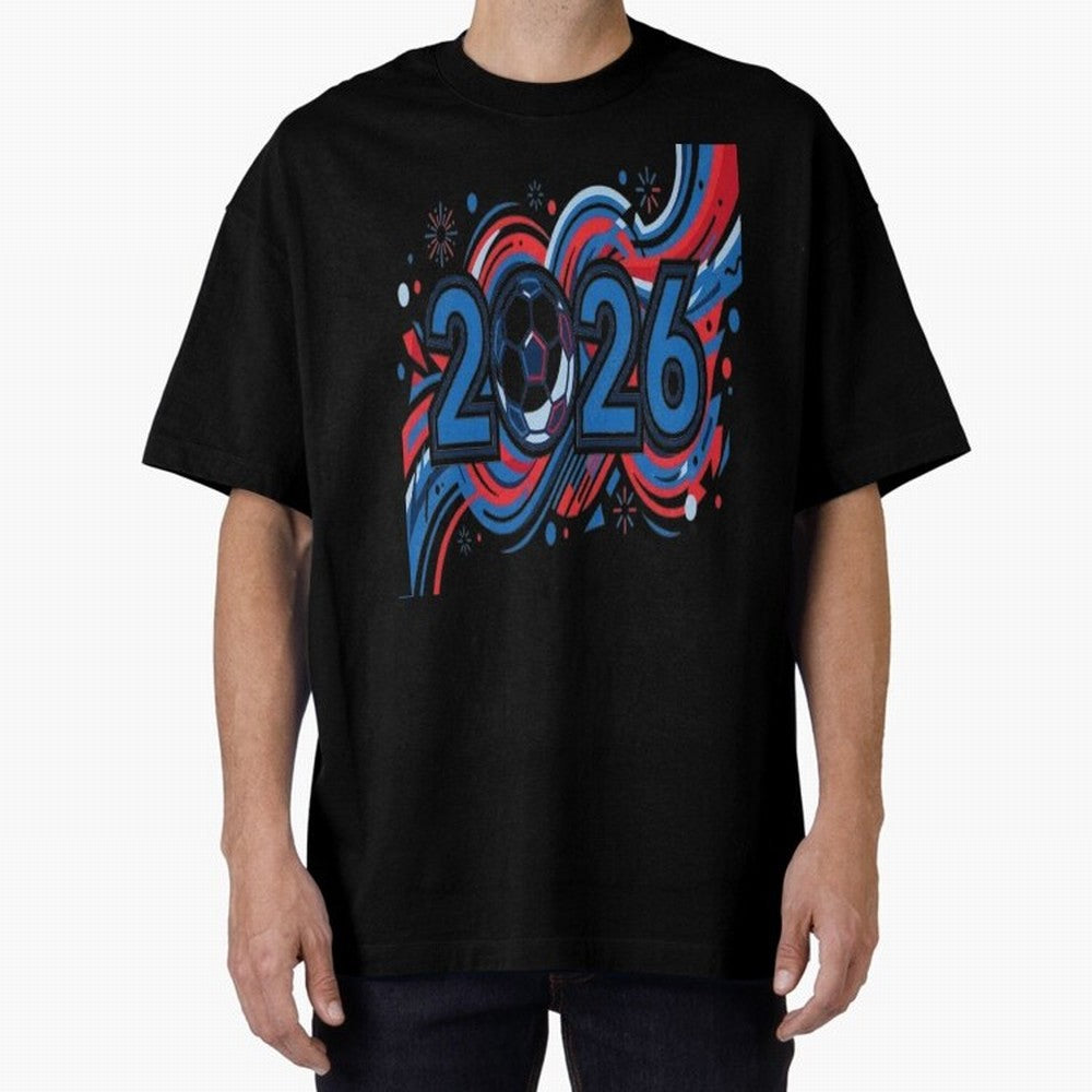 Football 2026 Oversized T-Shirt Relive FIFA World Cup 2026 Spirit, Inspired by England and Germany, CR7 and Messi, Fan Favorite Moments, National Team Passion, Big Match Drama and Soccer History; Ideal for Football Dads, Football Moms, Friends,