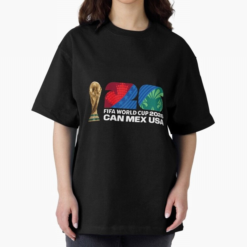 World Cup26 Host Country Trophy Oversized T-Shirt Celebrate Soccer Greatness during FIFA World Cup 2026 Spirit, Built around France, CR7, Champion Mindset, Group Stage Buzz, Knockout Tension and Passionate Fan Culture; Ideal for Passionate Fans Who