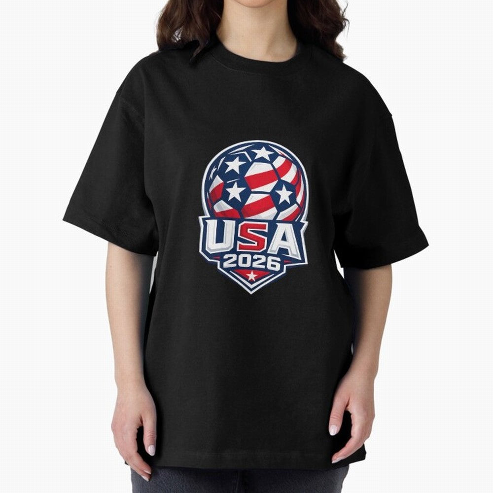 Usa 2026 World Cup - Star Spangled Soccer - American Host Fan Oversized T-Shirt Honor Champions and Dreams in FIFA World Cup 2026 Group Stage for Fans of CR7 and Argentina, France and Brazil, Bringing Goal Celebration Energy, Supporter Heritage,