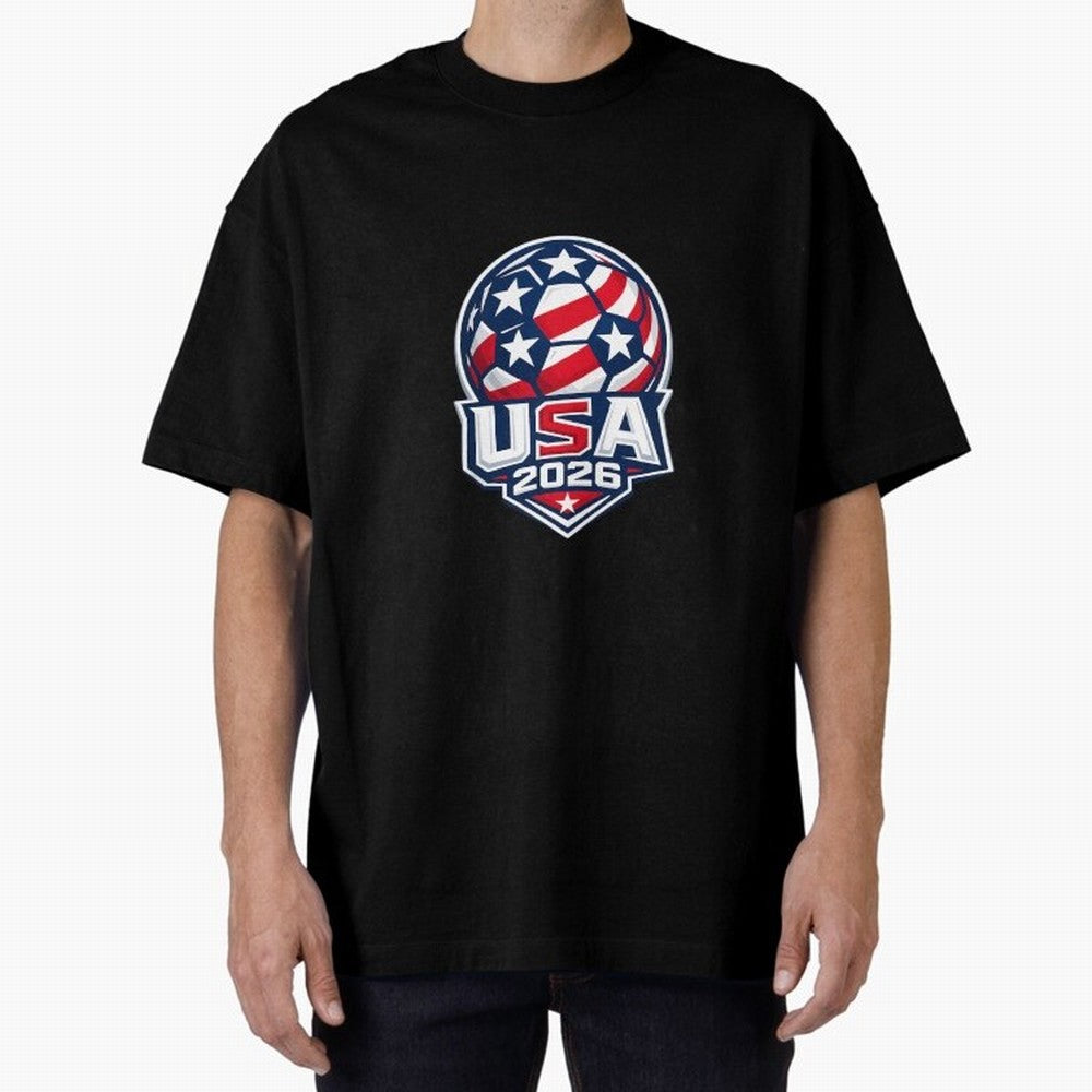 Usa 2026 World Cup - Star Spangled Soccer - American Host Fan Oversized T-Shirt Honor Champions and Dreams in FIFA World Cup 2026 Group Stage for Fans of CR7 and Argentina, France and Brazil, Bringing Goal Celebration Energy, Supporter Heritage,