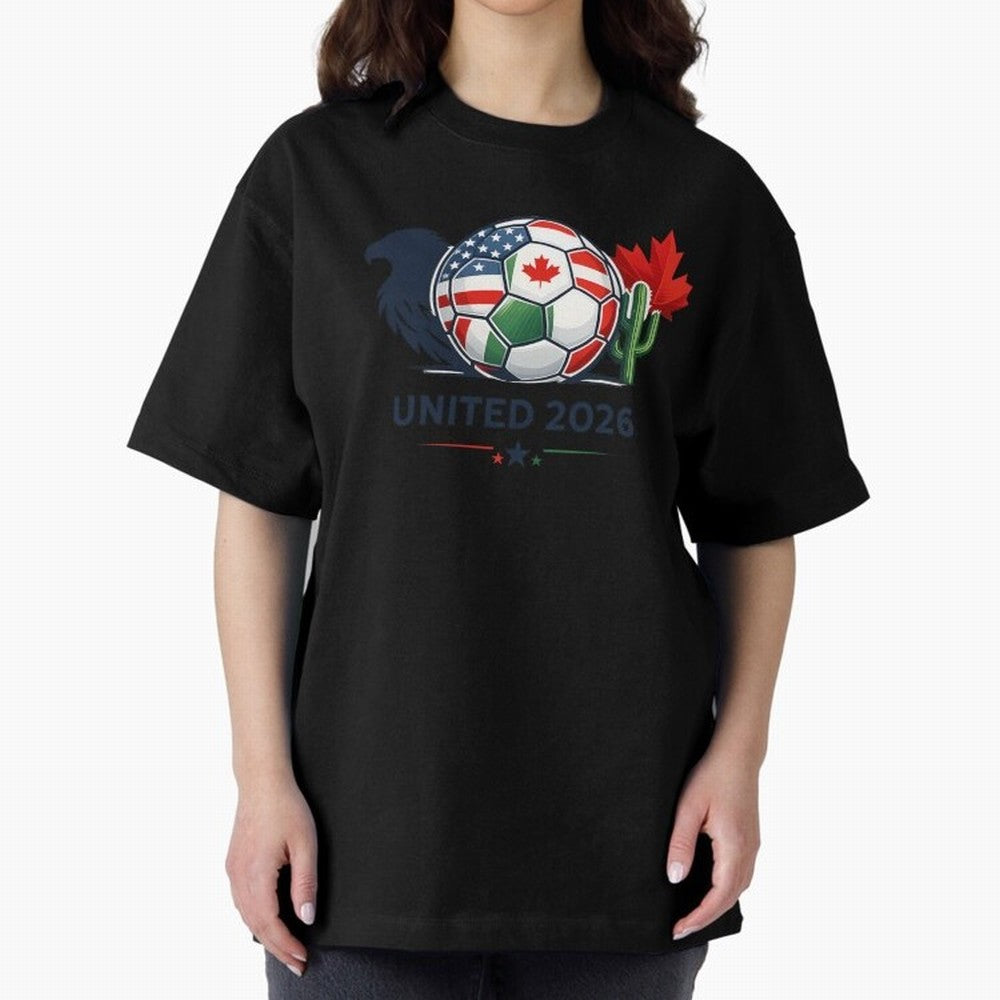 World Cup 2026 United Soccer Design Oversized T-Shirt Treasure FIFA World Cup 2026 Group Stage Spirit, Connected to Brazil, Portugal and Argentina, Neymar, Sports Nostalgia, International Competition, Famous Players and Unforgettable Victories;