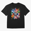 2026 Soccer World USA Flag Burst Fan Tee Oversized T-Shirt Celebrate Unforgettable Nights in Global Football Passion for FIFA World Cup 2026 USA Canada Mexico, Centered on Messi and Cristiano Ronaldo, Argentina, Vintage Soccer Flavor, Modern