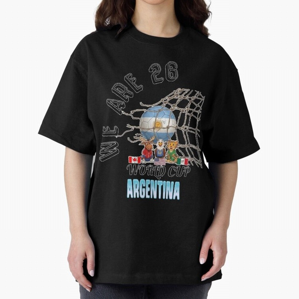 World Cup 26 - Argentina Oversized T-Shirt Show Your Tournament Heart for the FIFA World Cup 2026 USA Canada Mexico Journey through Neymar, Haaland and Cristiano Ronaldo Highlights, Netherlands Pride, Tournament Hype, Historic Matchups, Family