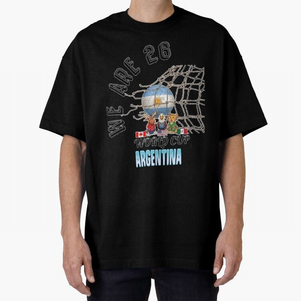 World Cup 26 - Argentina Oversized T-Shirt Show Your Tournament Heart for the FIFA World Cup 2026 USA Canada Mexico Journey through Neymar, Haaland and Cristiano Ronaldo Highlights, Netherlands Pride, Tournament Hype, Historic Matchups, Family