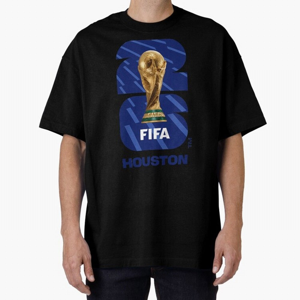 World Cup26 Houston Trophy Oversized T-Shirt Fuel the Hype around FIFA World Cup 2026 Spirit, Celebrating Germany, Mbappe, Football Passion, Legendary Performances, Festival Vibes and Supporter Community; Ideal for Fans Who Follow Messi, Cristiano
