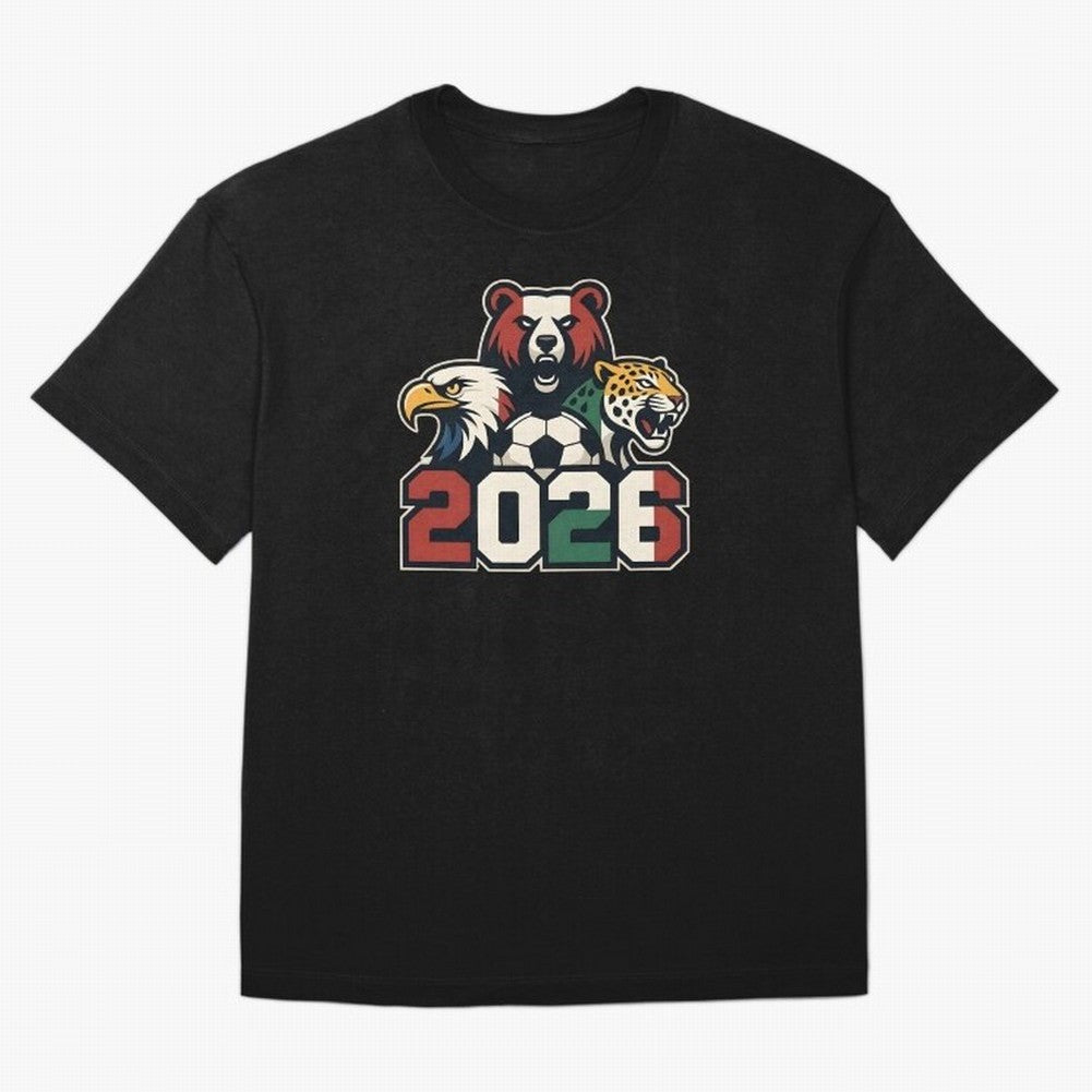 World Cup 2026 USA Canada Mexico Host Mascots Oversized T-Shirt Live the Energy of the FIFA World Cup 2026 USA Canada Mexico Journey through Messi and Cristiano Ronaldo Highlights, Netherlands Pride, Supporter Pride, Iconic Celebrations, Legendary