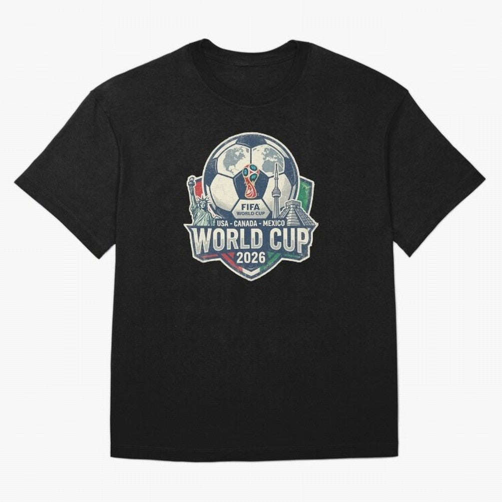 North America United Soccer 2026 Vintage Crest Oversized T-Shirt Make Your Look Match FIFA World Cup 2026 Group Stage Spirit, Filled with Portugal, Spain and Germany, Mbappe, Tournament Hype, Historic Matchups, Family Viewing Parties and Global