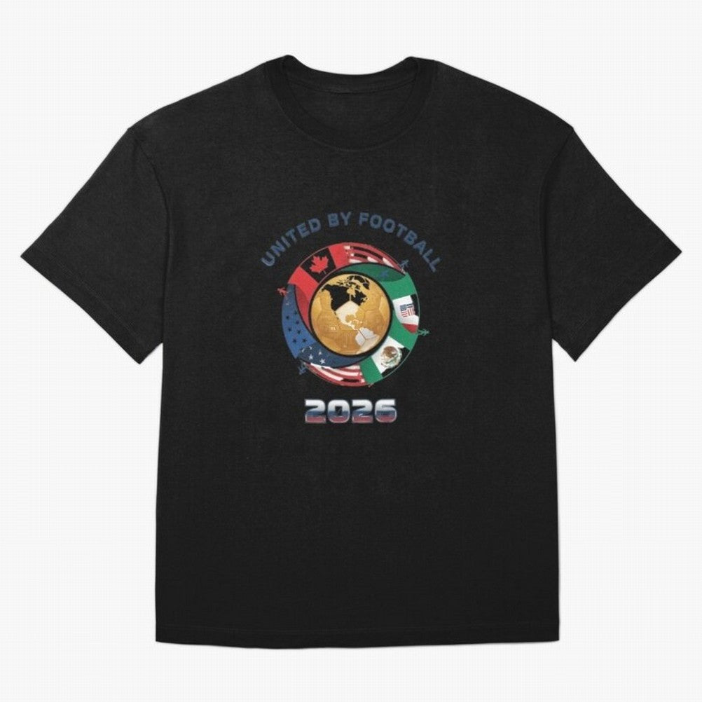 United By Football 2026 Oversized T-Shirt Celebrate Soccer Greatness during FIFA World Cup 2026 for Fans of Messi, Neymar and Mbappe and Portugal, Spain and Germany, Bringing Supporter Pride, Iconic Celebrations, Legendary Names and Global Match