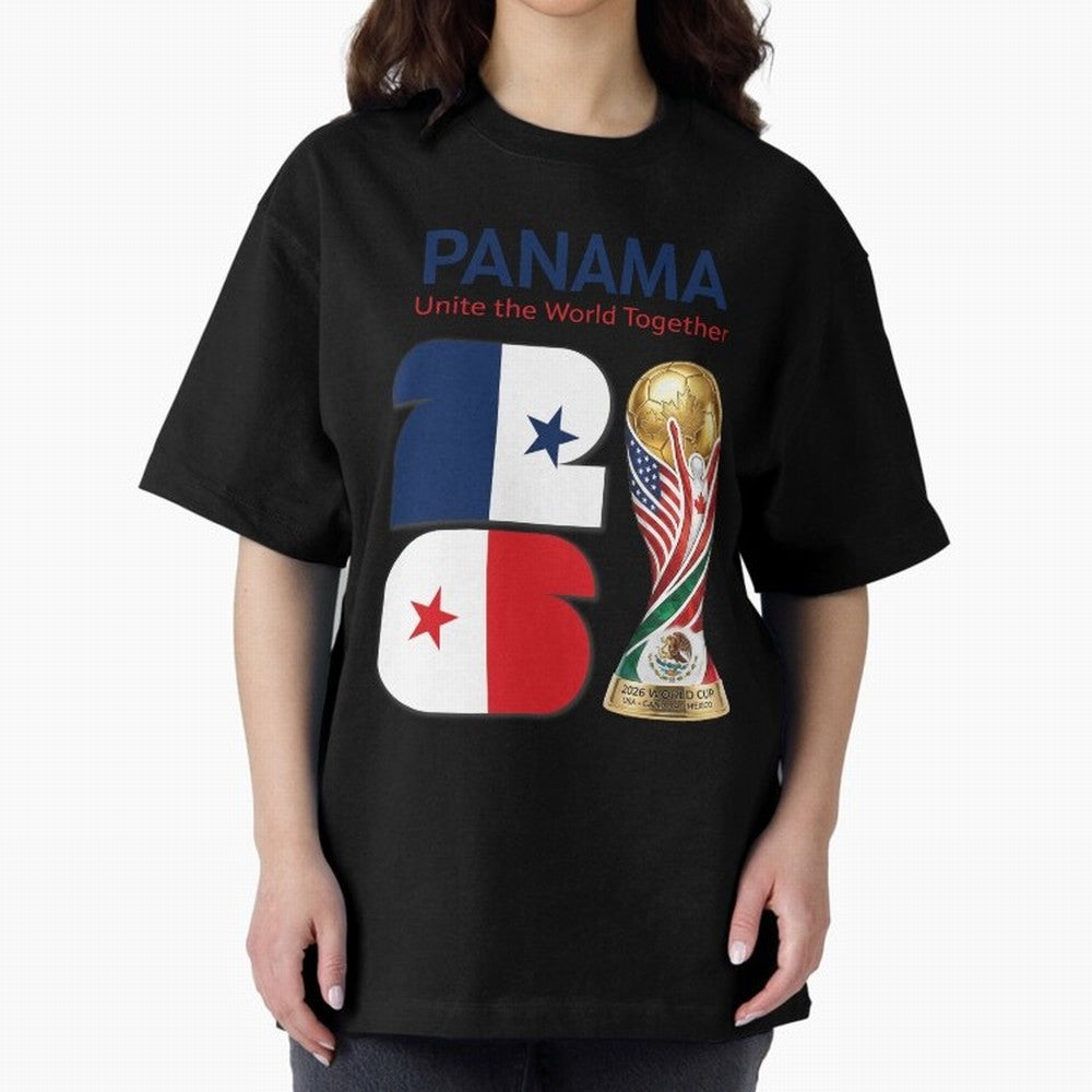 World Cup 2026, IMG 026, PANAMA 001 Oversized T-Shirt Experience the Global Stage of FIFA World Cup 2026 USA Canada Mexico Capturing Messi and Cristiano Ronaldo, Brazil, Portugal and Argentina Energy, Fan Favorite Moments, National Team Passion,