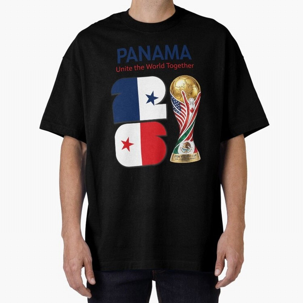 World Cup 2026, IMG 026, PANAMA 001 Oversized T-Shirt Experience the Global Stage of FIFA World Cup 2026 USA Canada Mexico Capturing Messi and Cristiano Ronaldo, Brazil, Portugal and Argentina Energy, Fan Favorite Moments, National Team Passion,