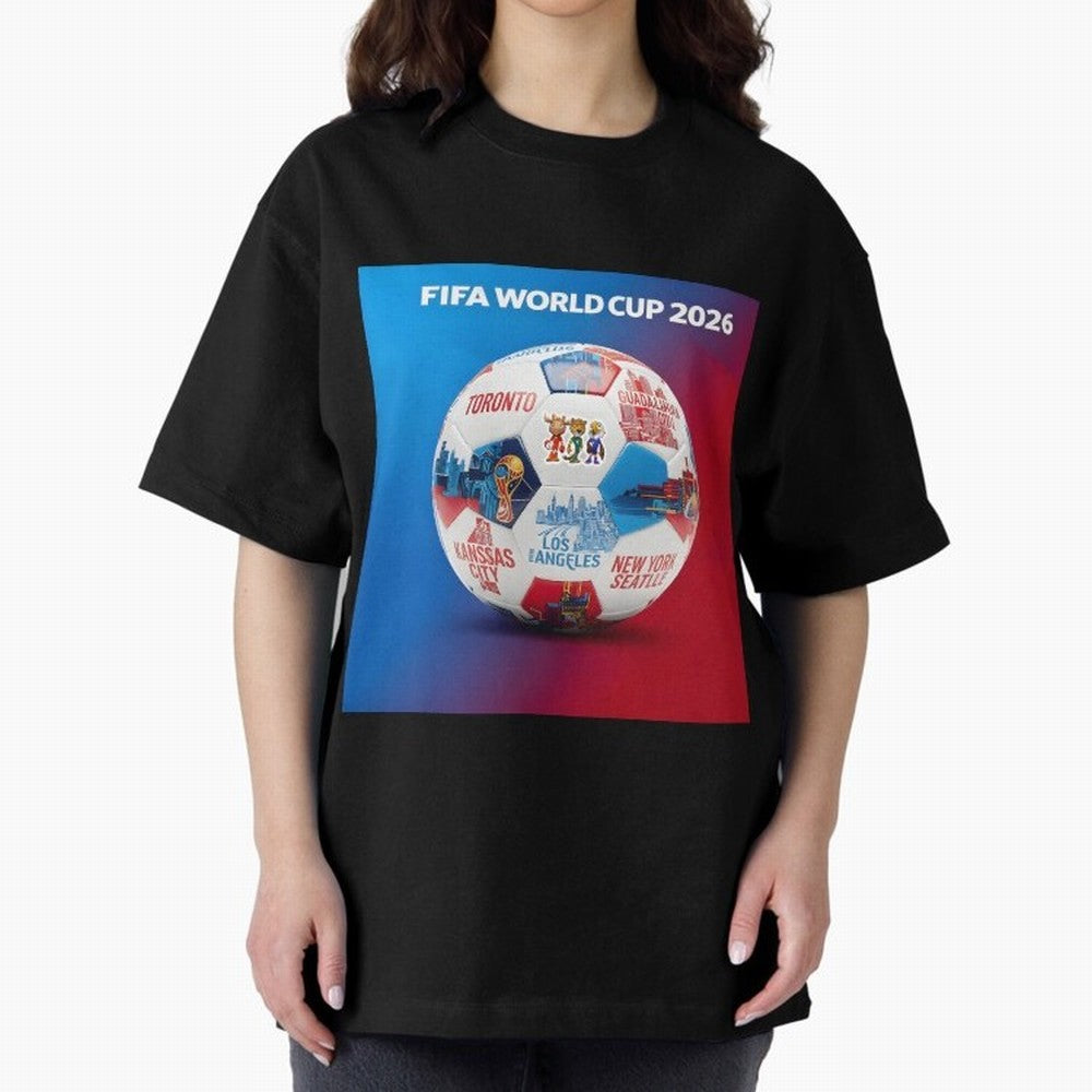 North America Football 2026 Oversized T-Shirt Back Your Heroes with FIFA World Cup 2026 Inspired by Messi and Cristiano Ronaldo, Netherlands Energy, Match Day Excitement, Supporter Culture, Golden Goals and Global Football Passion; Perfect for