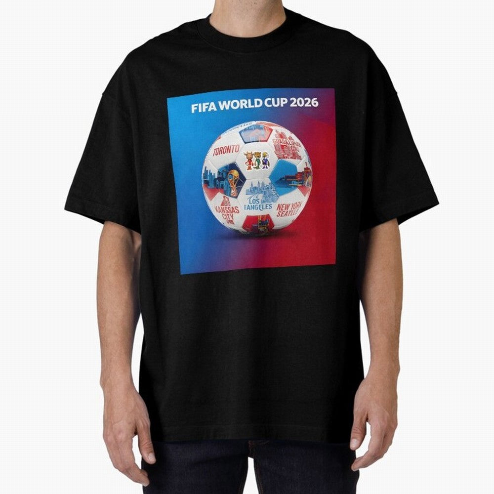 North America Football 2026 Oversized T-Shirt Back Your Heroes with FIFA World Cup 2026 Inspired by Messi and Cristiano Ronaldo, Netherlands Energy, Match Day Excitement, Supporter Culture, Golden Goals and Global Football Passion; Perfect for