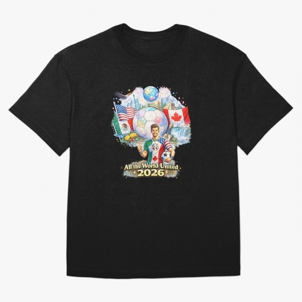All The World United 2026 Football Design Oversized T-Shirt Celebrate Soccer Greatness during the FIFA World Cup 2026 Group Stage Journey through Cristiano Ronaldo, Haaland and CR7 Highlights, Netherlands Pride, Championship Spirit, Famous Goals,