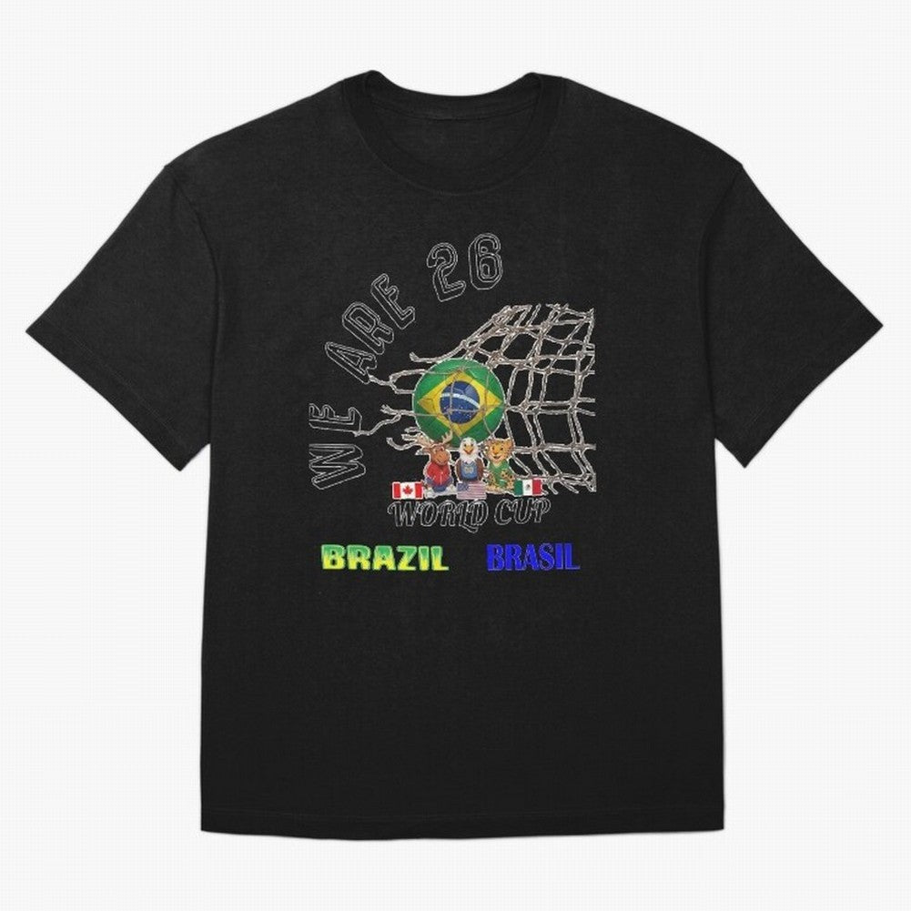 World Cup 26 - Brazil Oversized T-Shirt Represent Football Lovers during the FIFA World Cup 2026 Journey through Messi and Cristiano Ronaldo Highlights, Germany Pride, Game Day Rituals, Football Legends, Country Pride and the Road to the Final;