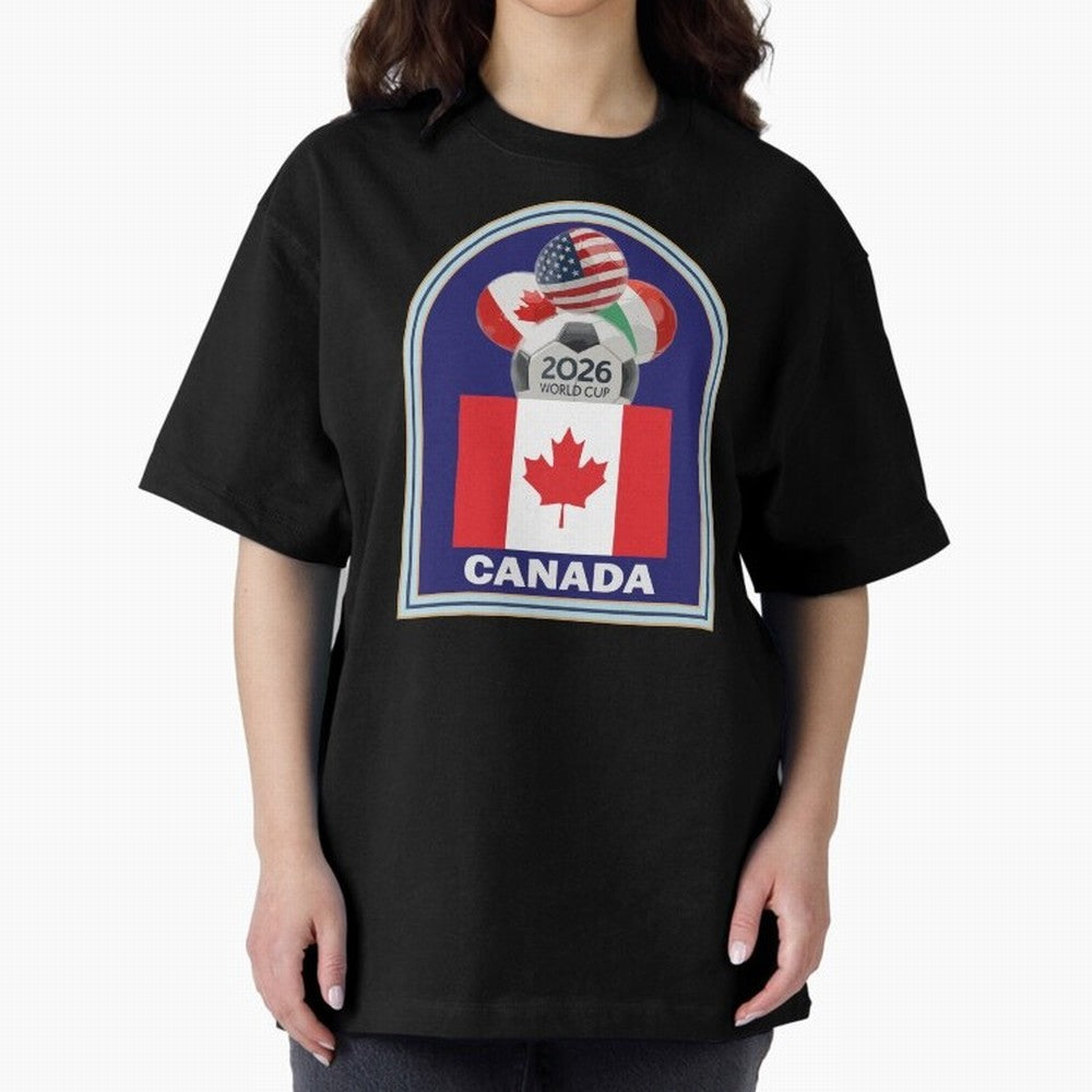 Canada 2026 Soccer T-shirt Oversized T-Shirt Bring a Vintage Feel to Global Football Passion for FIFA World Cup 2026, Centered on Messi, CR7 and Mbappe, Netherlands, Soccer Culture, Superstar Moments, National Team Dreams and Competitive Fire;